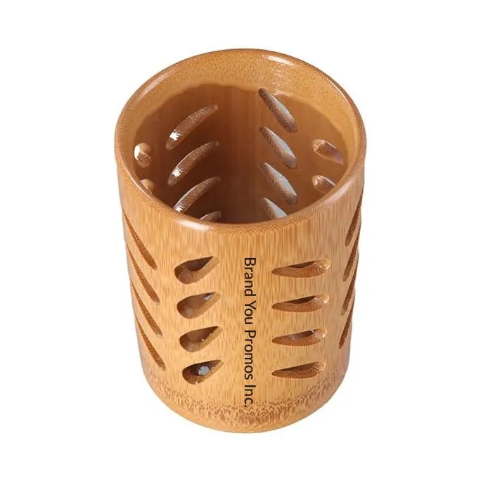 Bamboo Toothbrush & Makeup Brush Holder with Quick-Dry Base