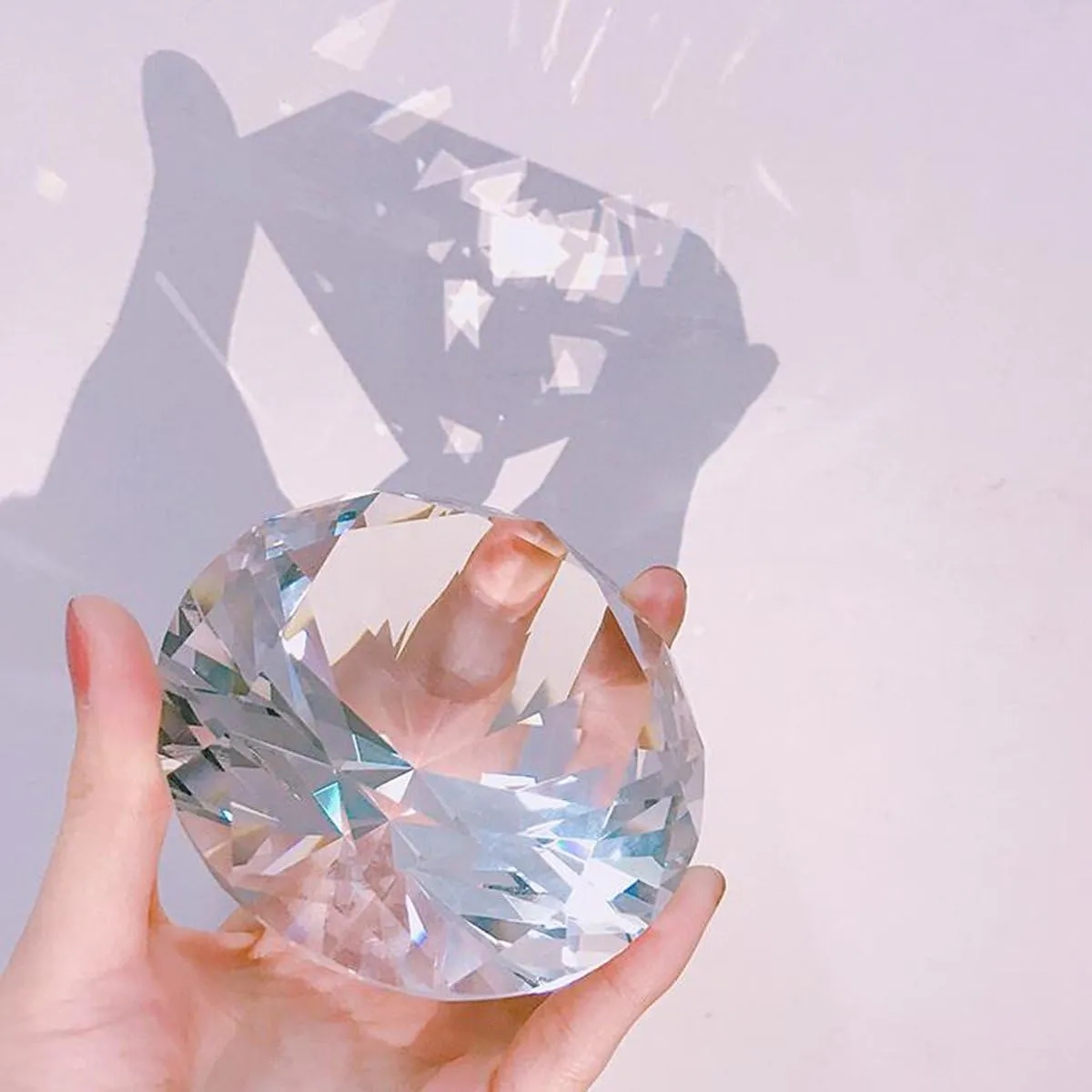 2" Crystal Faceted Diamond Paperweight Wedding Home Decor
