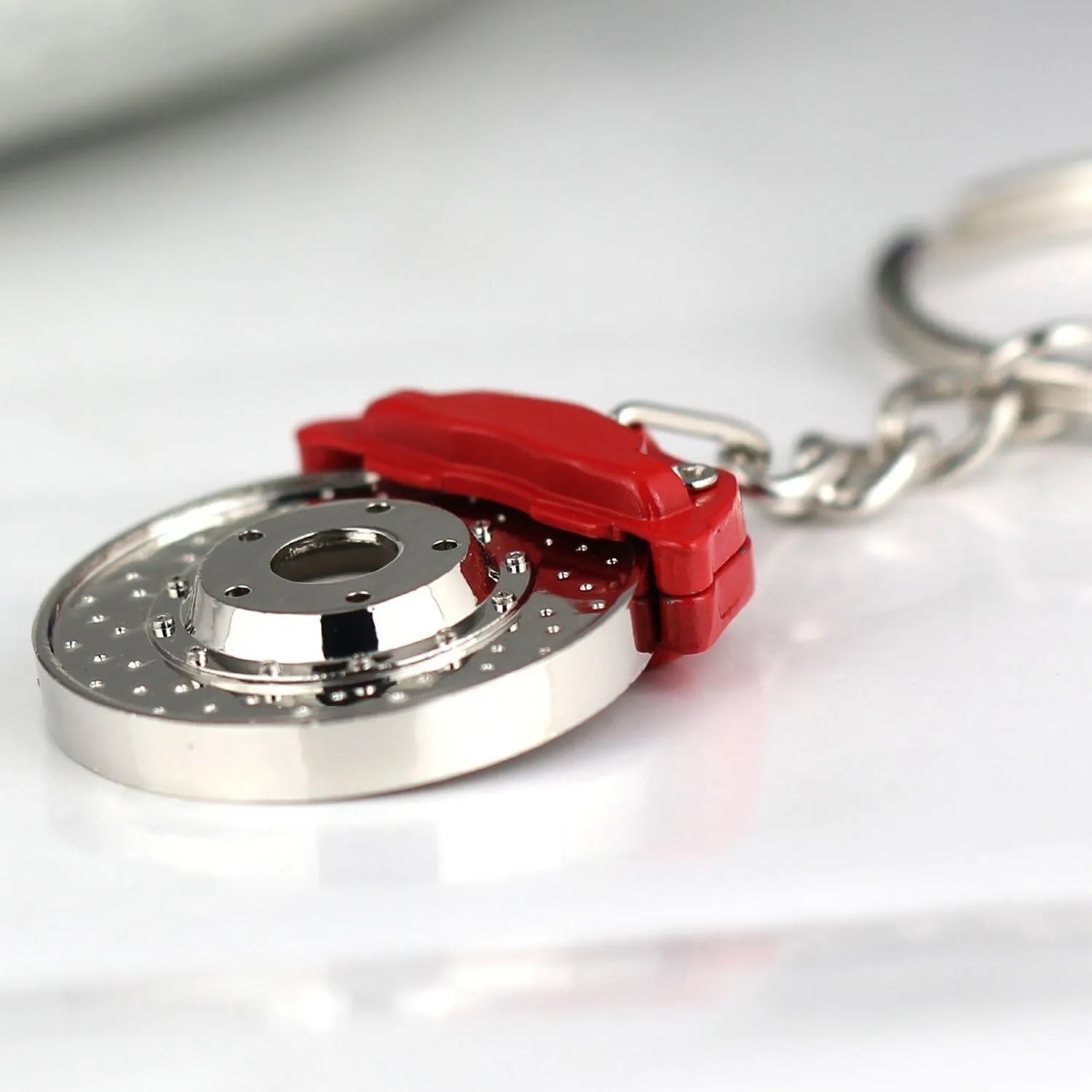 Auto-Inspired Spinning Disc Brake Keychain Accessory