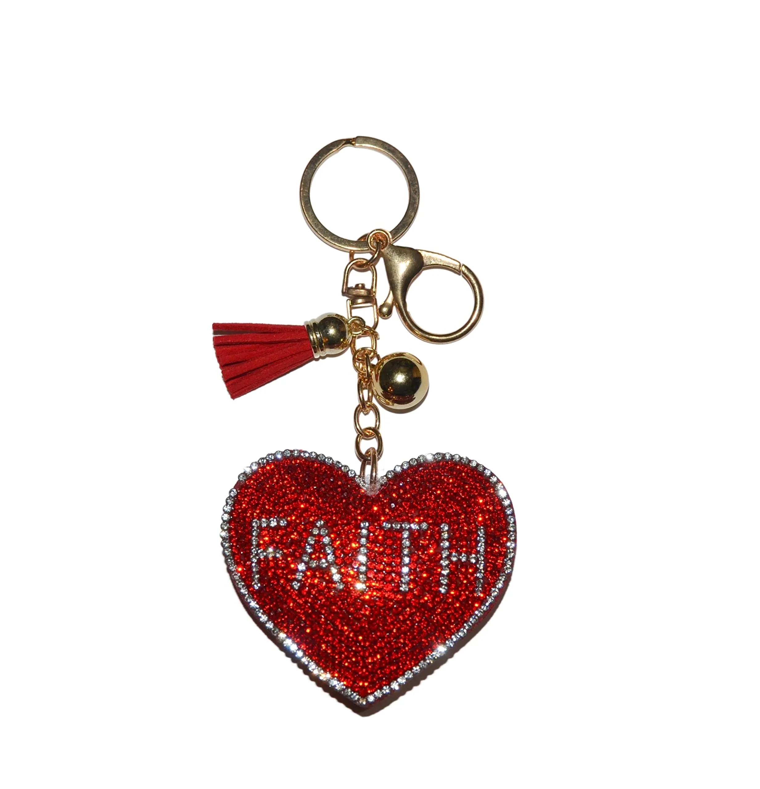 Custom Shape Rhinestone Studded Keychain for Women and Girls