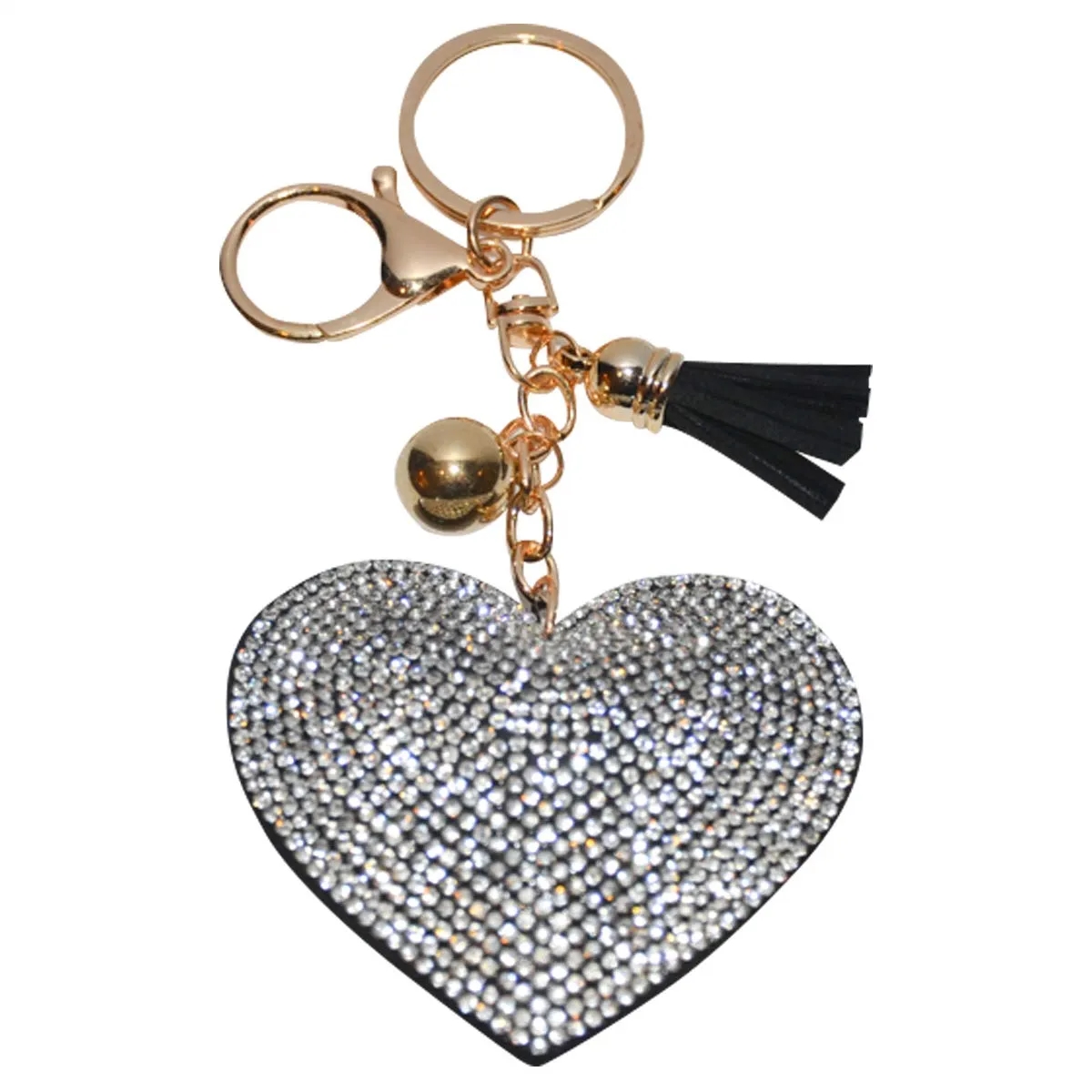Custom Shape Rhinestone Studded Keychain for Women and Girls