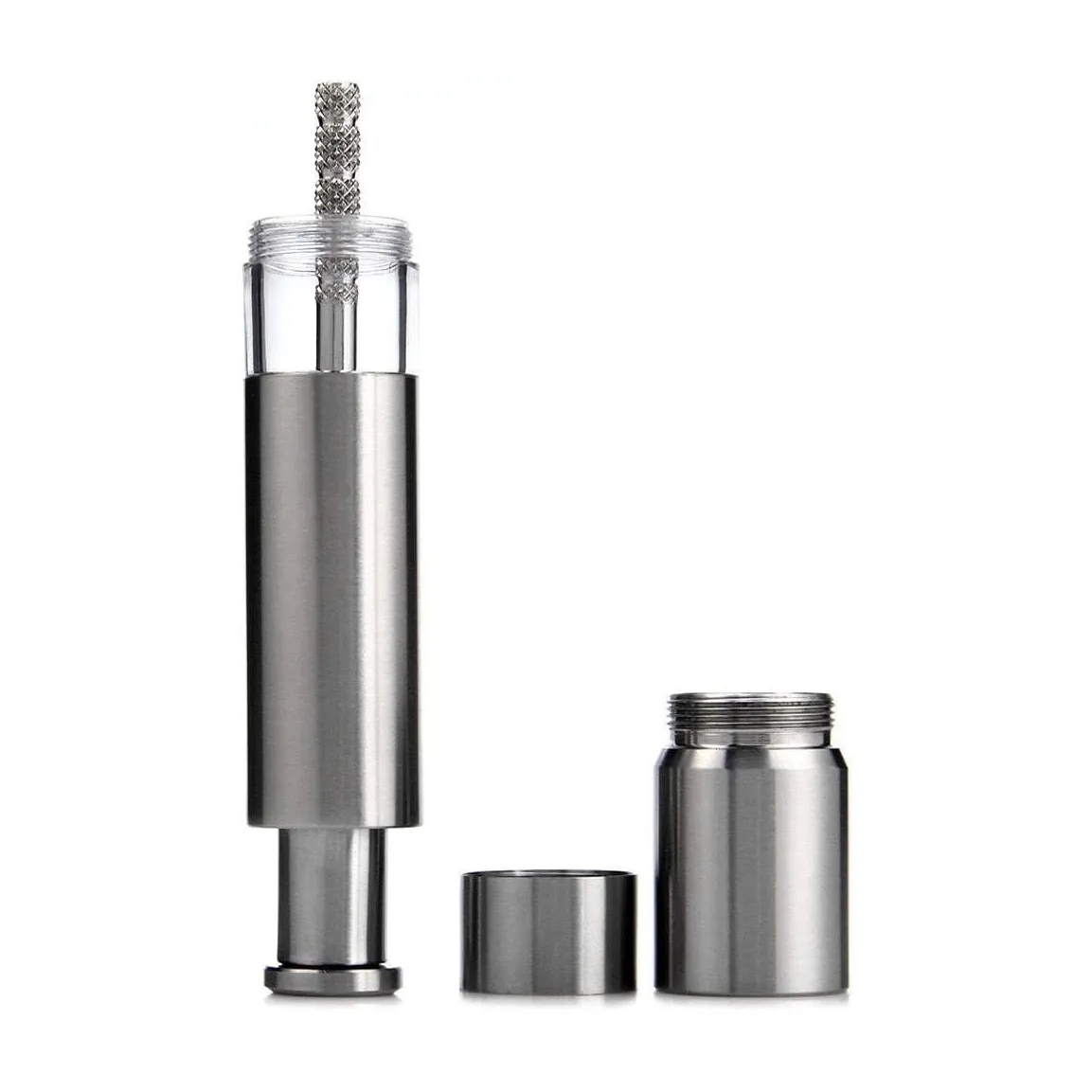 Press-Style Stainless Steel Manual Spice & Salt Grinder