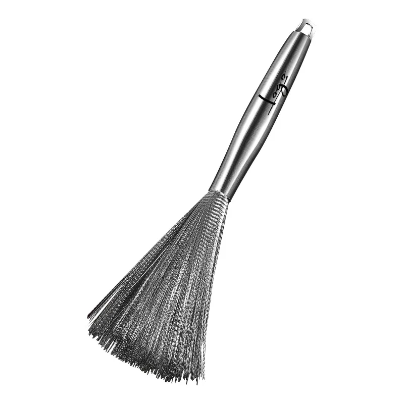 Stainless Steel Kitchen Scrubber Brush with Ergonomic Handle