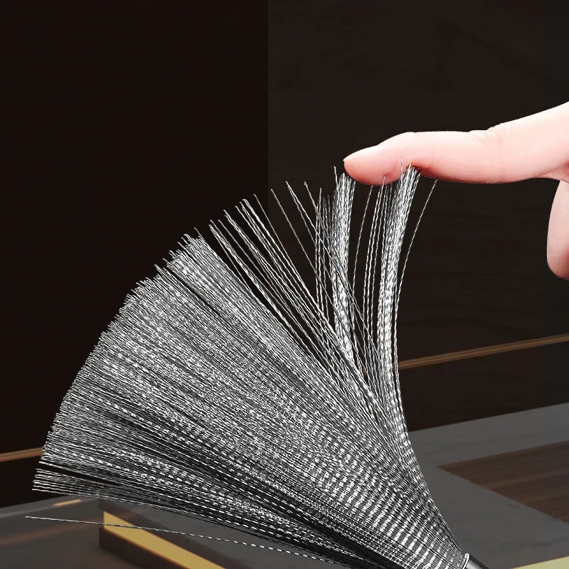 Stainless Steel Kitchen Scrubber Brush with Ergonomic Handle