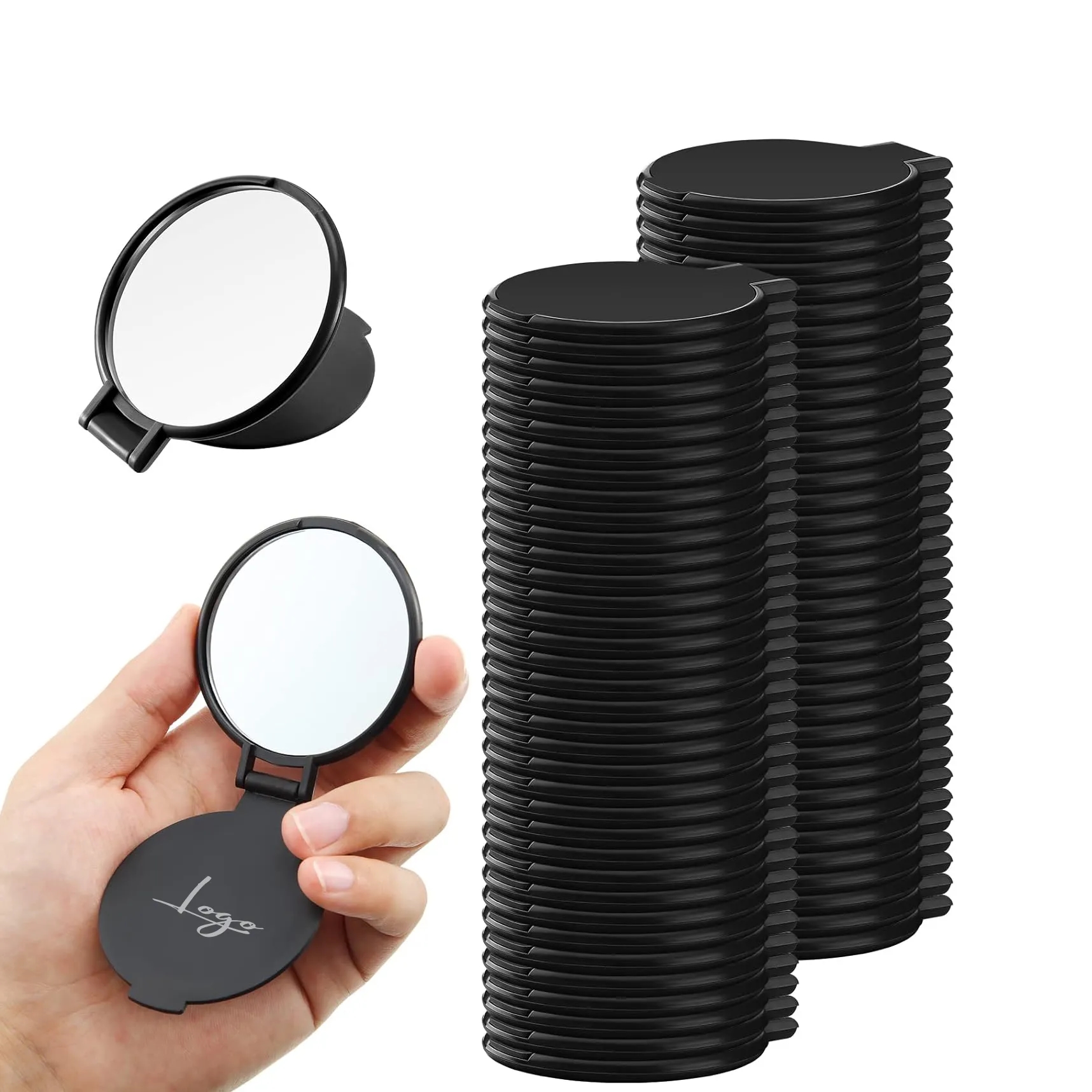 Portable Round Compact Folding Mirror for Travel & Daily Use