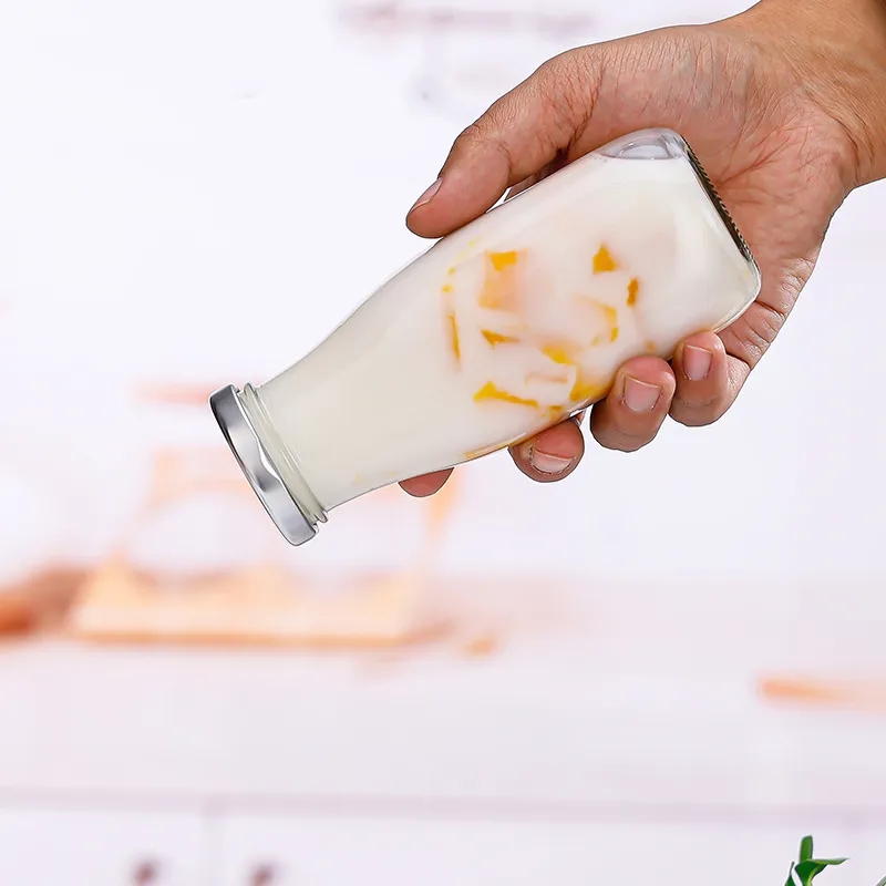 10 oz Eco-Friendly Glass Beverage Bottles with Secure Caps