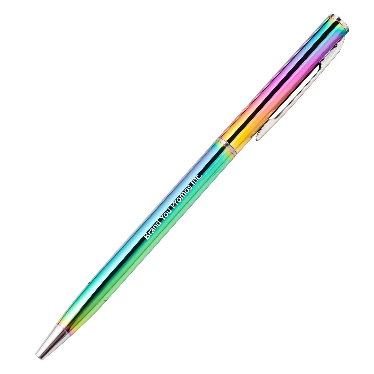Gradient Color Metal Signature Ballpoint Pen w/ Clip Cap