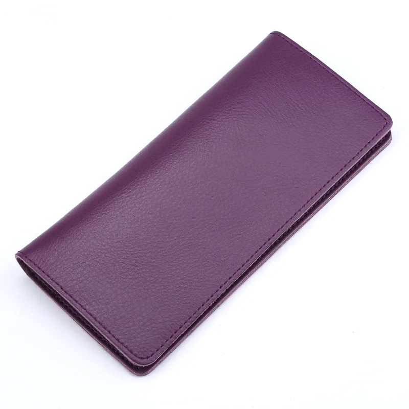 Elegant Genuine Leather Women's Long Wallet with Card Slots