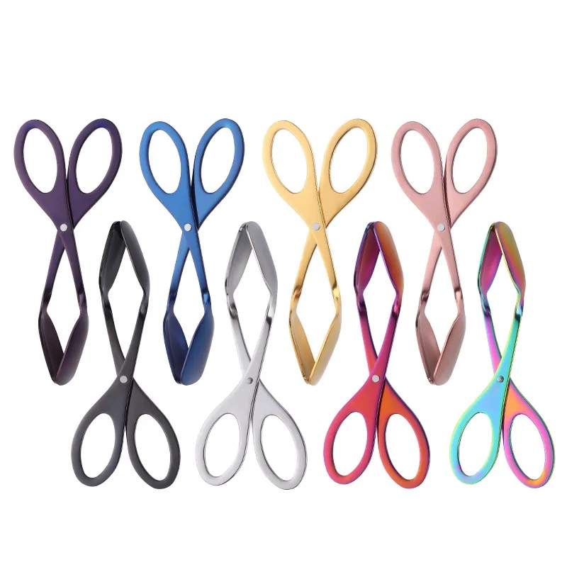 Stainless Steel Scissor-Style Square Food Tongs for Kitchens