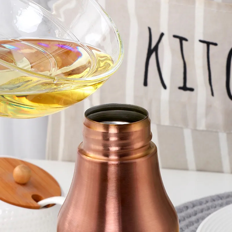 Stainless Steel Condiment Oil Dispenser with Metal Cap