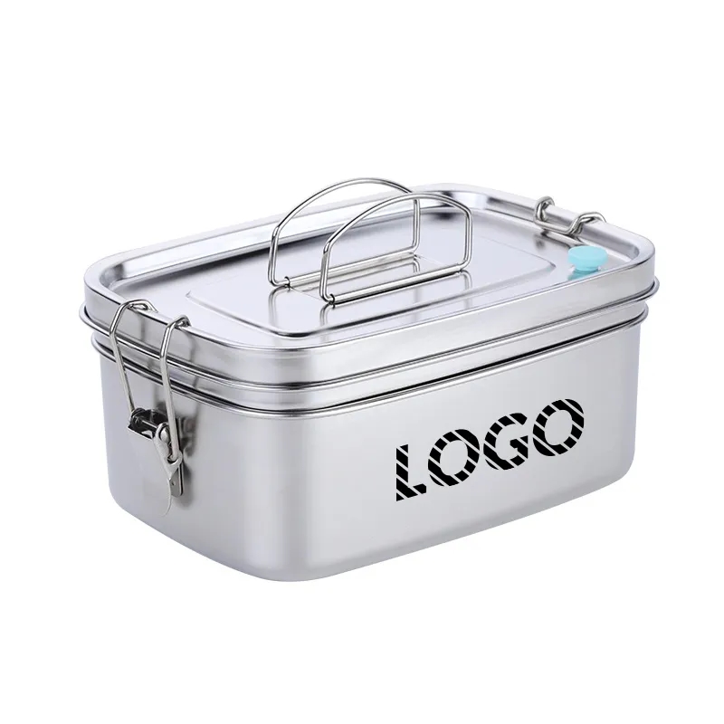 Double-Layer 1.5L Stainless Steel Portable Lunch Box for All