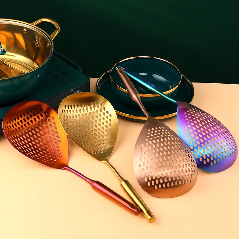 Food Grade Large Stainless Steel Mesh Skimmer for Kitchens