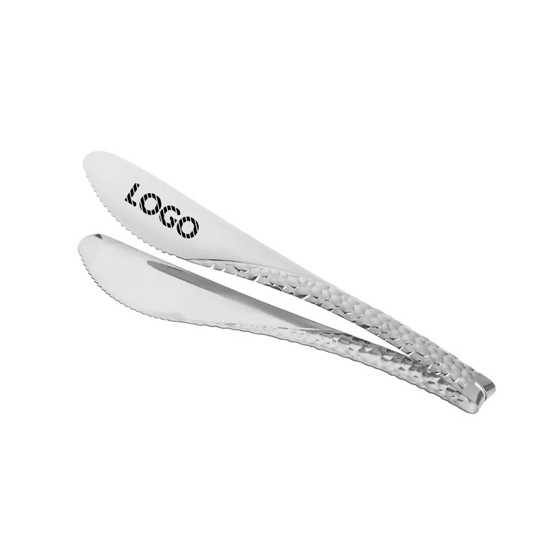 Hammered 304 Stainless Steel Extended Food & Grill Tongs