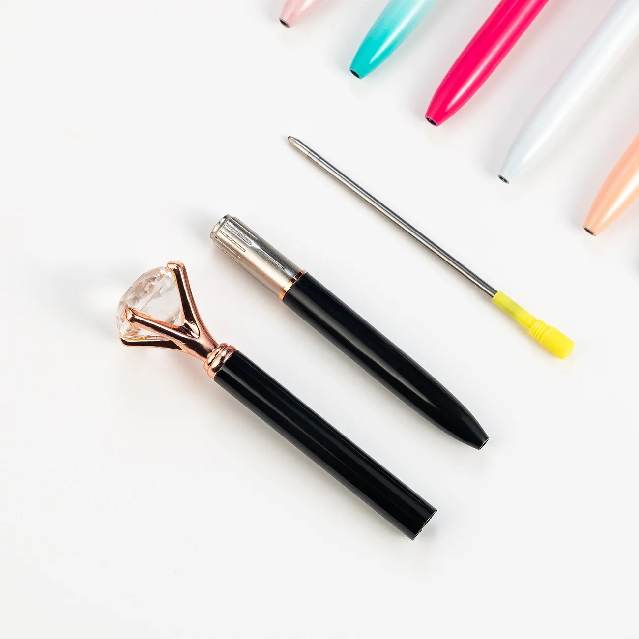 Elegant Crystal Diamond-Top Ballpoint Pen for Business Gifts