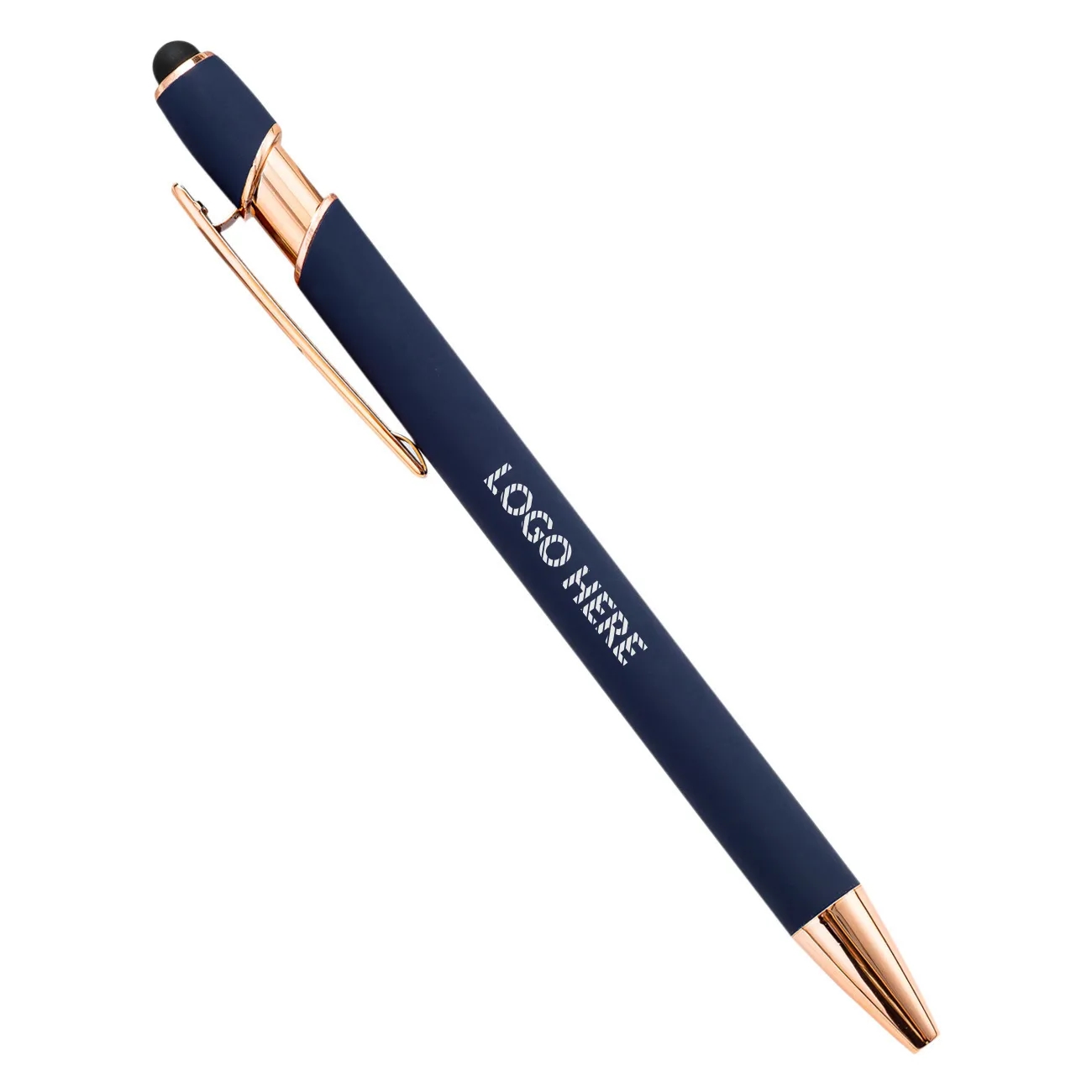 Plunger Action Aluminum Barrel Ballpoint Pen Bullet Shape