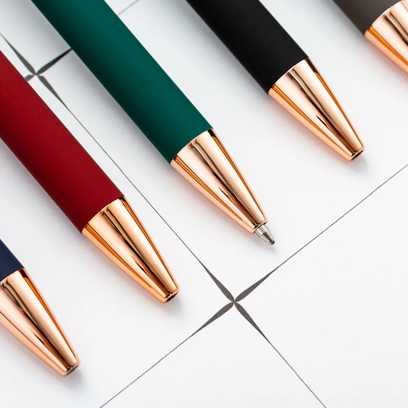 Plunger Action Aluminum Barrel Ballpoint Pen Bullet Shape
