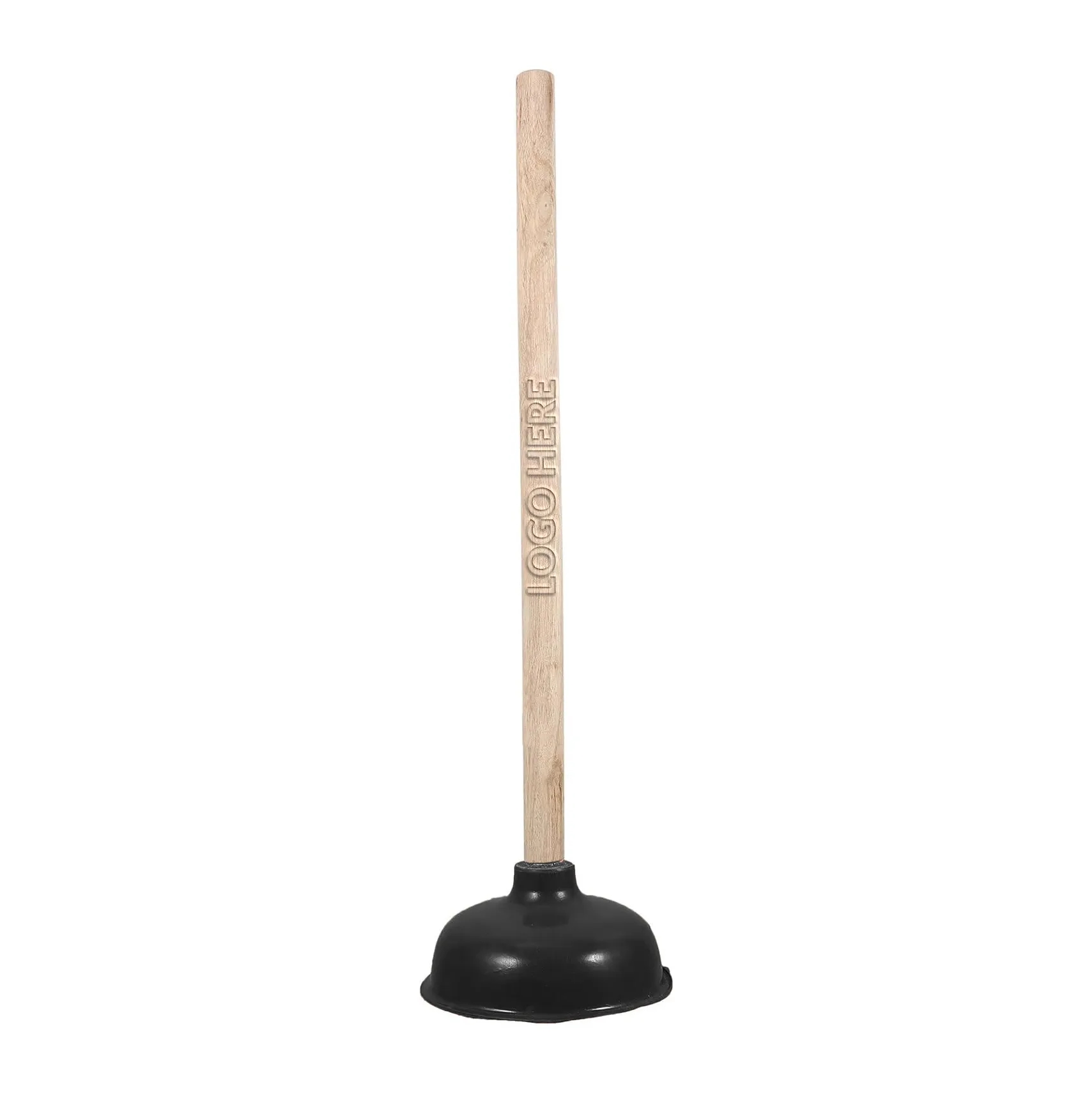 Durable 14cm Rubber Toilet Plunger with Wooden Handle