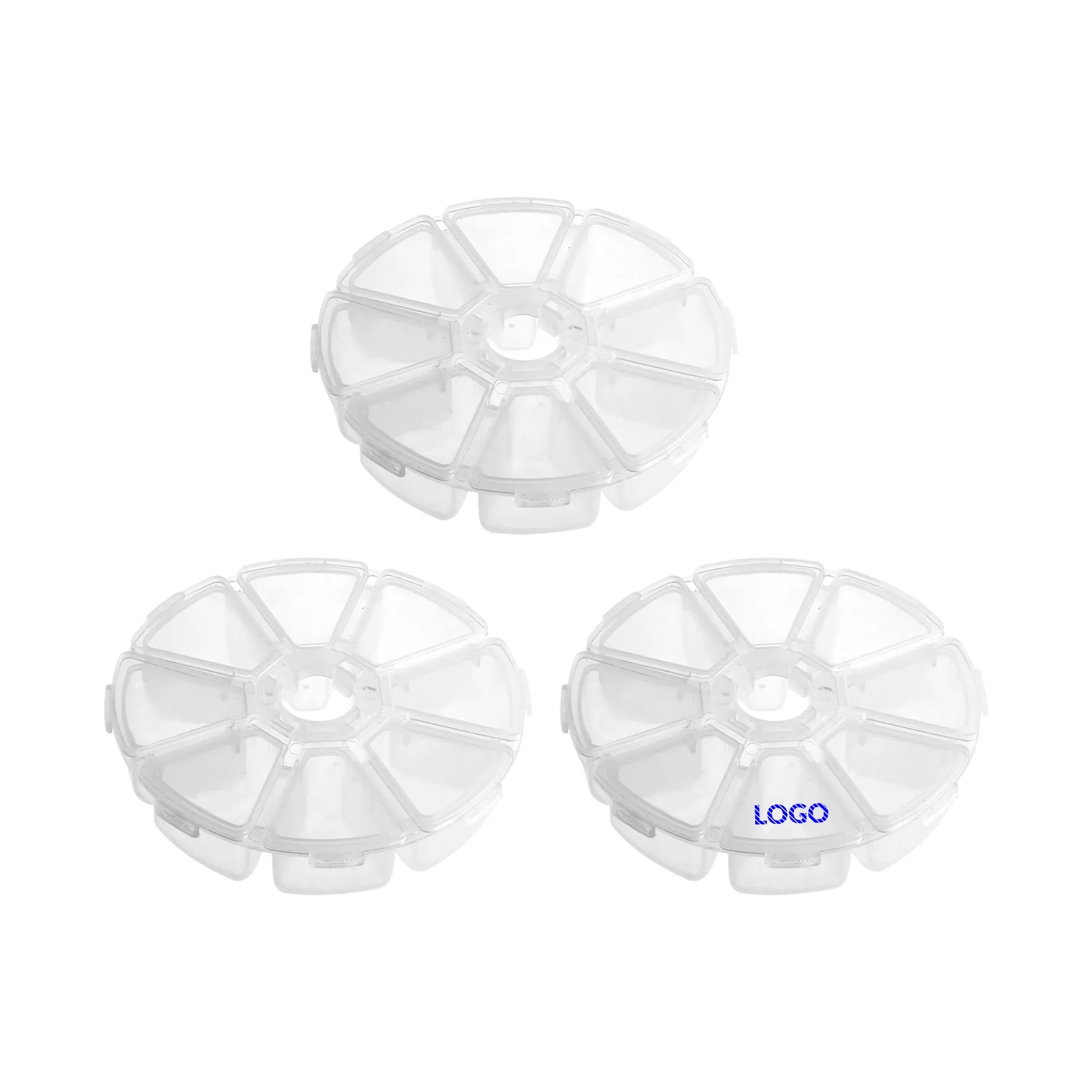 8-Compartment Clear PP Plastic Crafts Storage Box Case