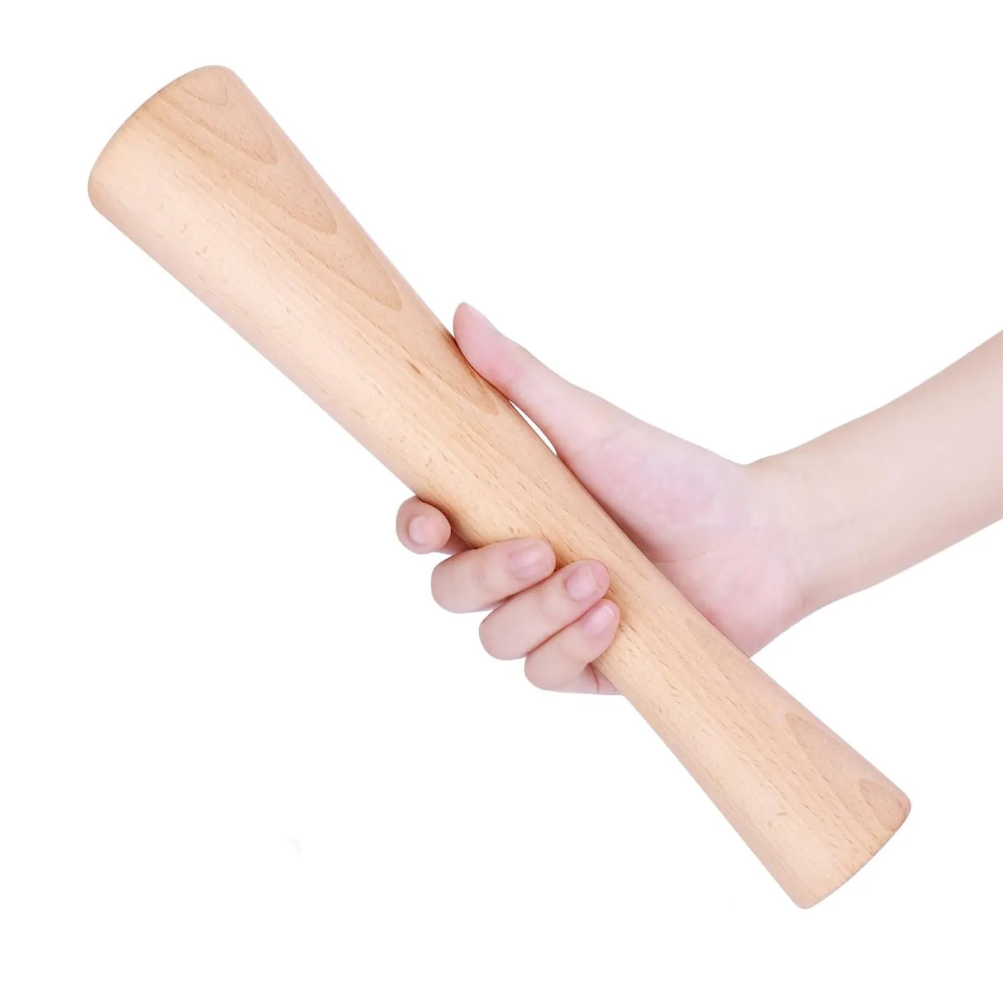 12" One Piece Solid Wood Vegetable Fermentation Pounder