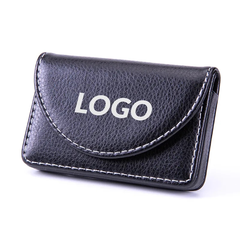 Magnetic Stainless Steel & PU Leather Business Card Holder