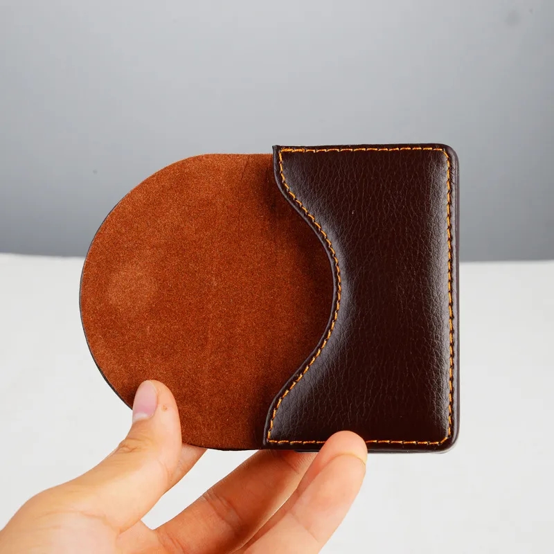 Magnetic Stainless Steel & PU Leather Business Card Holder