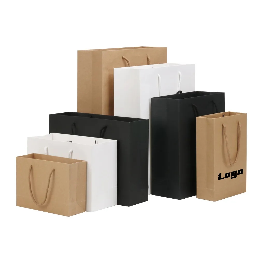 Custom Luxury Thick White Card Paper Promotional Bags