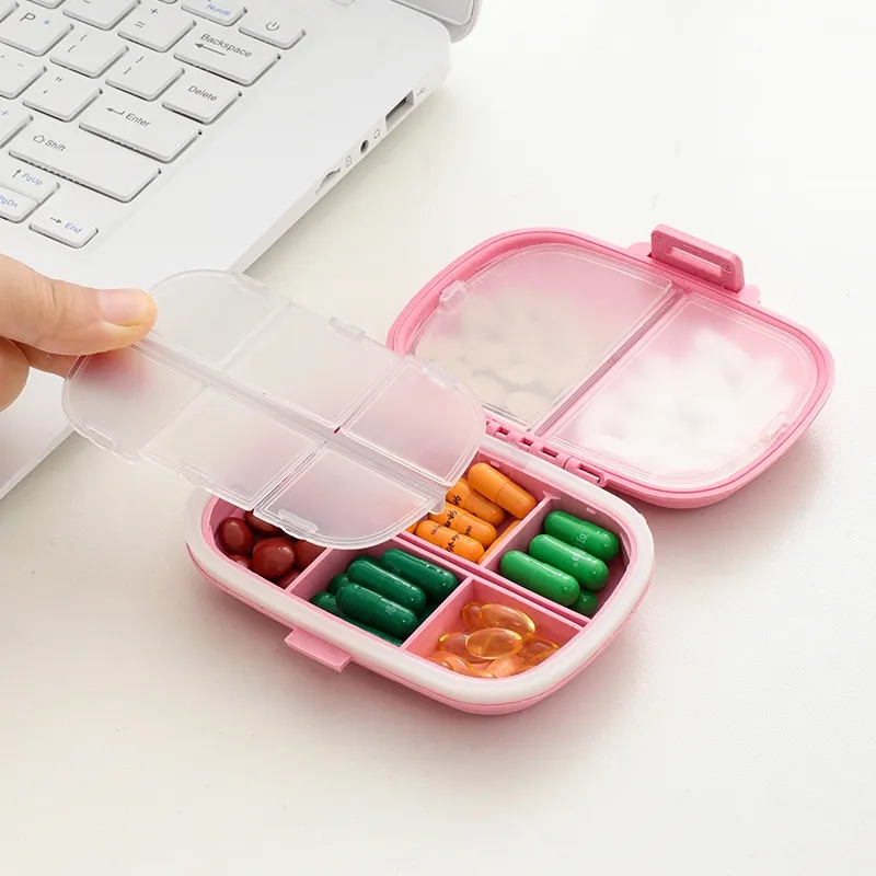 Weekly 8-Compartment Moisture-Proof Pill Organizer Box