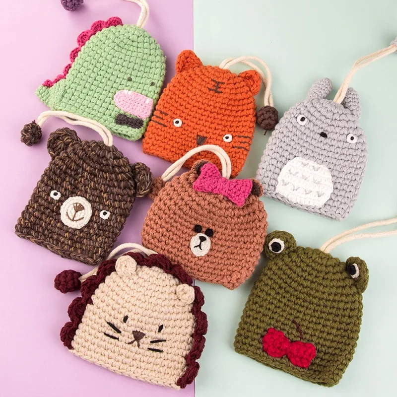 Playful Animal Crochet Key Sleeve Holder Case Fob Pouch