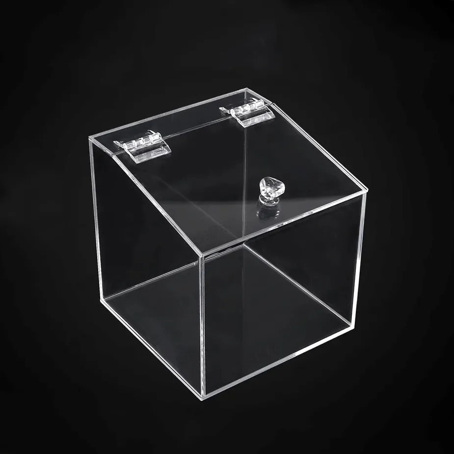 Crystal-Clear Acrylic Display Box 8x8x8" with Lift-Off Lid