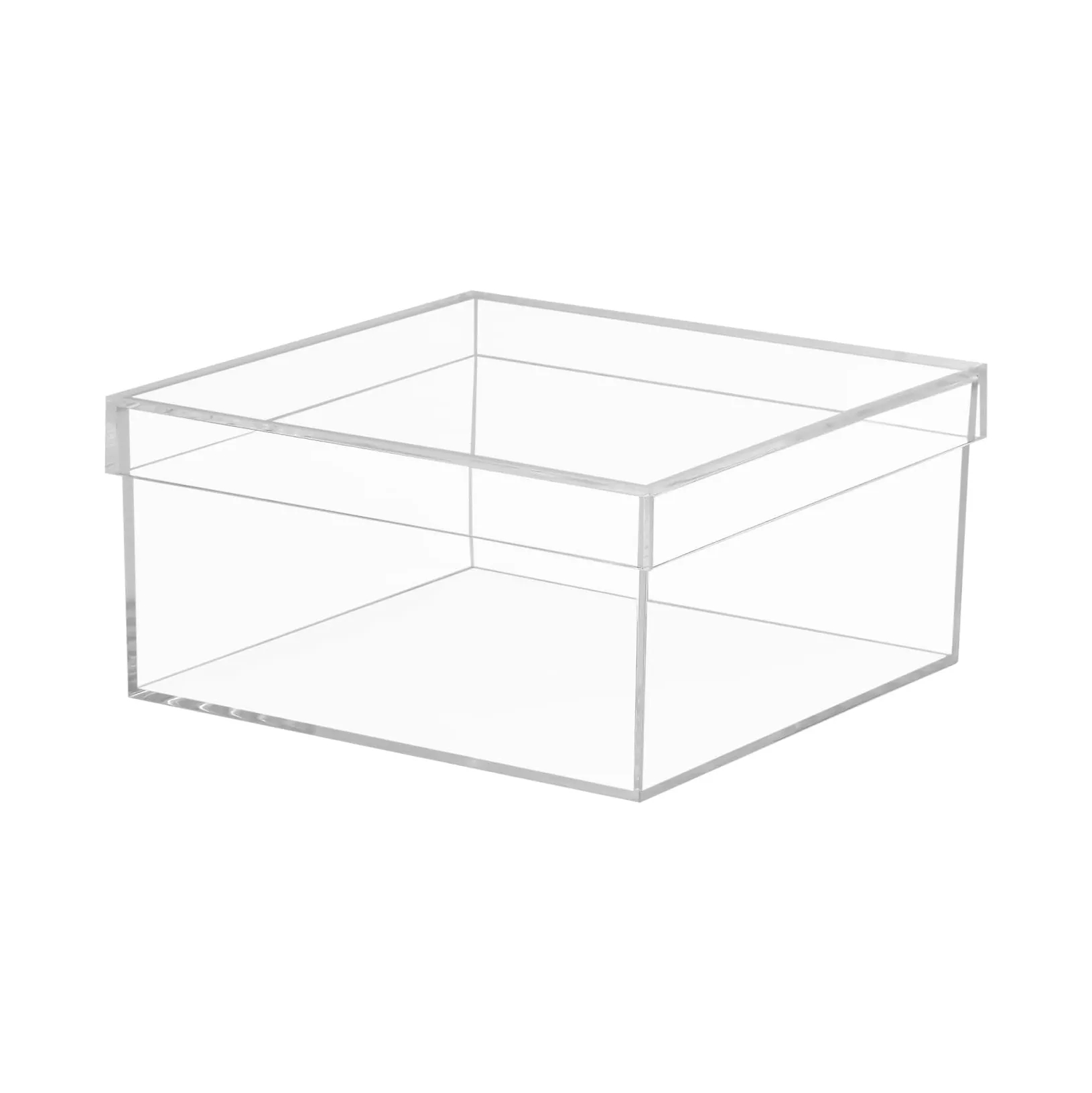 Clear Acrylic Cube Storage Box with Lid - 7.9x7.9x3.9 Inches