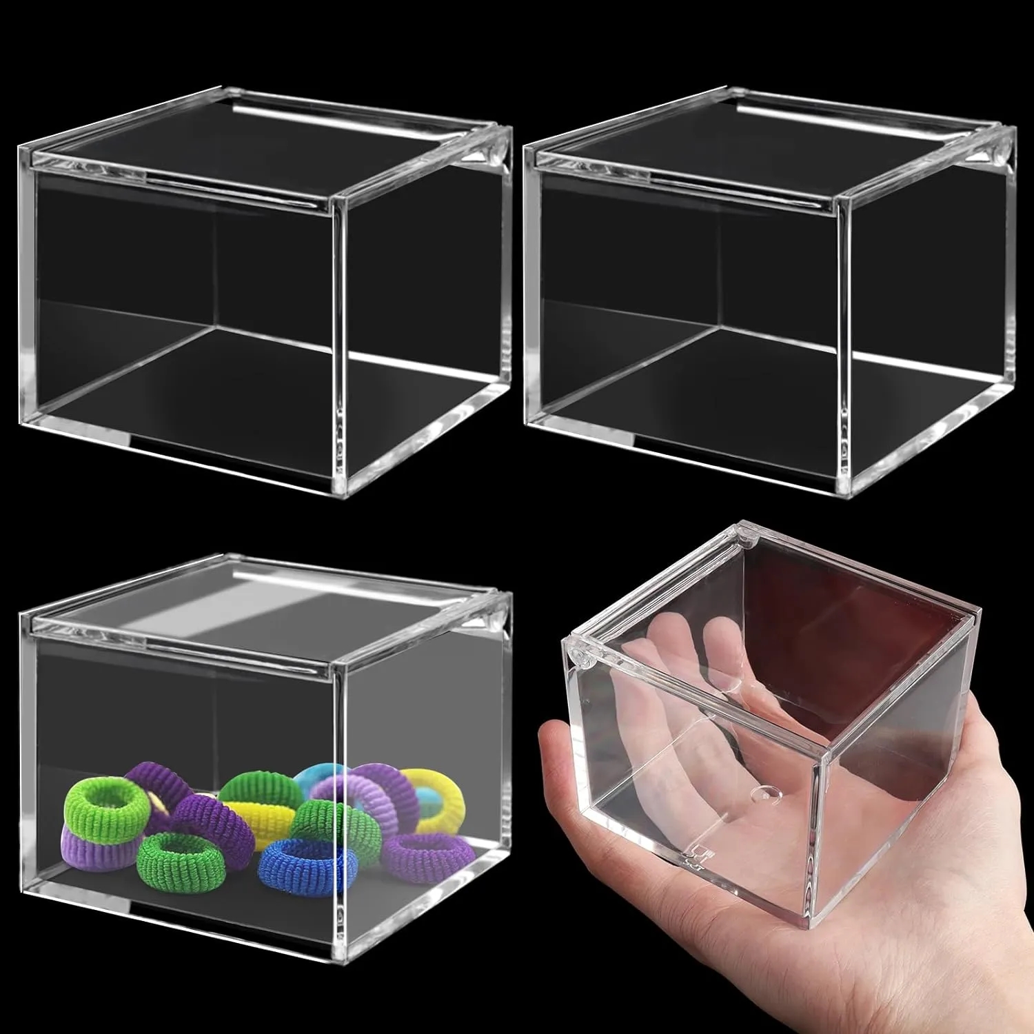 Mini Square Clear Acrylic Display Box with Lid - 3.15"