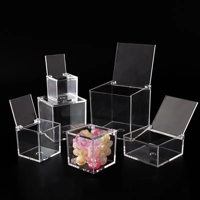 Mini Square Clear Acrylic Display Box with Lid - 3.15"