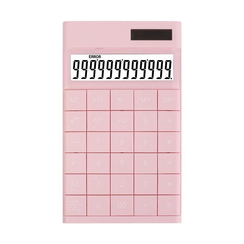 Solar-Powered 12-Digit Calculator with Comfort Tilt Design
