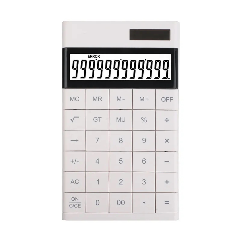 Solar-Powered 12-Digit Calculator with Comfort Tilt Design