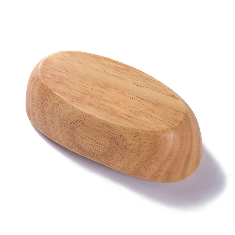 8-Inch Rubberwood Boat-Shape Serving Bowl for Fruit & Snacks