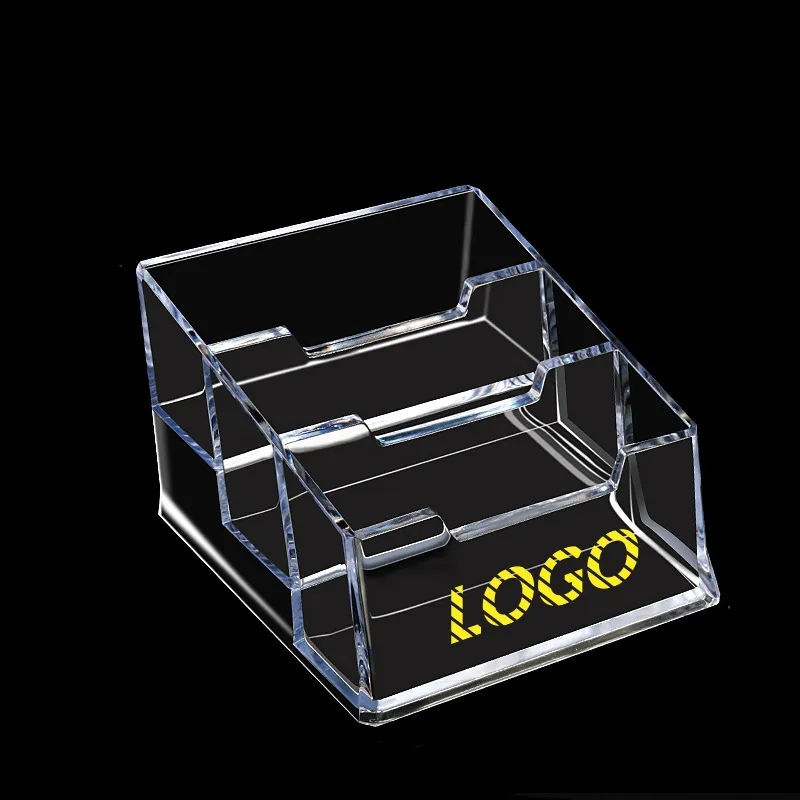 Clear Acrylic 3-Tier Business Card Holder Stand