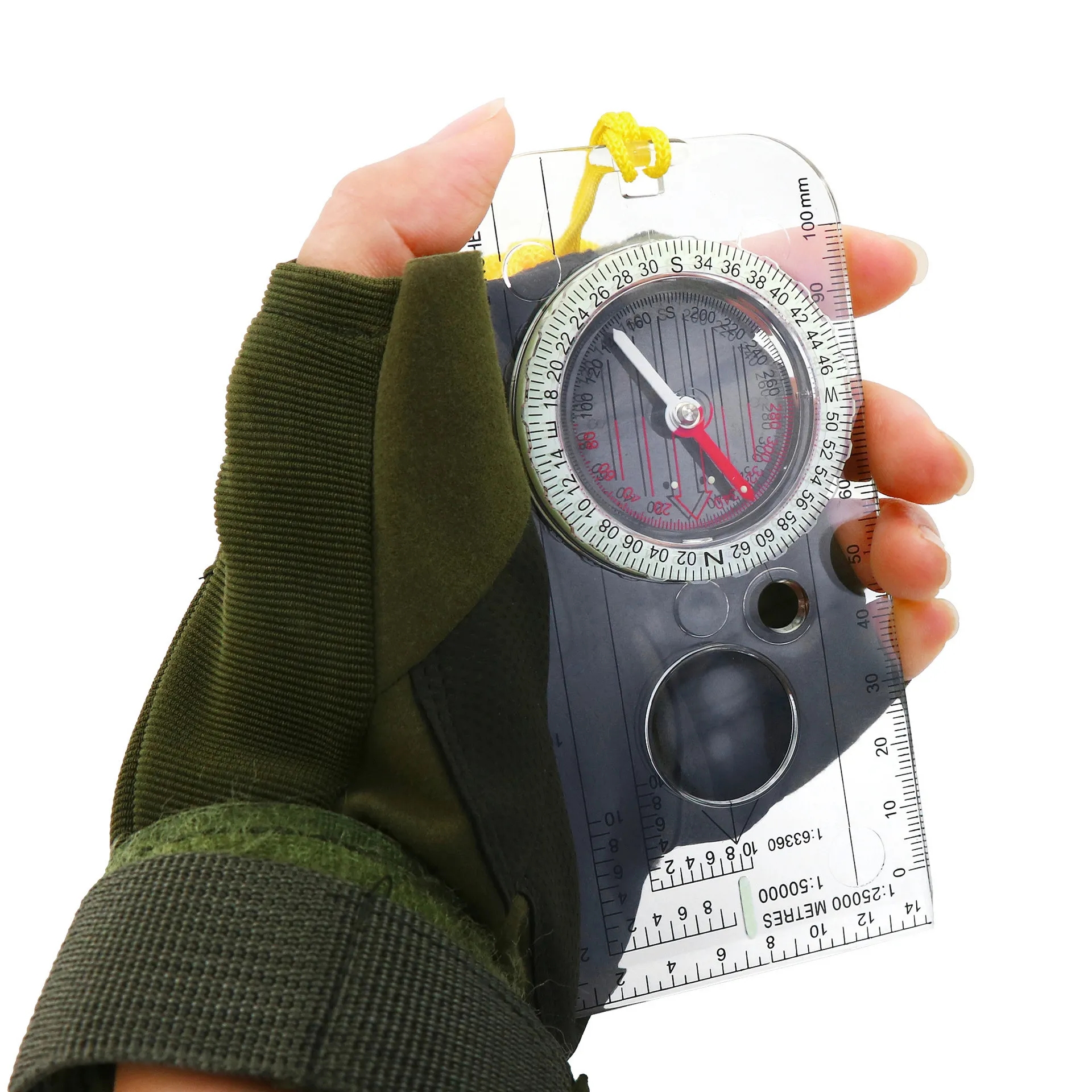 Professional Map Scale Tool with Compass, Ruler and Lanyard