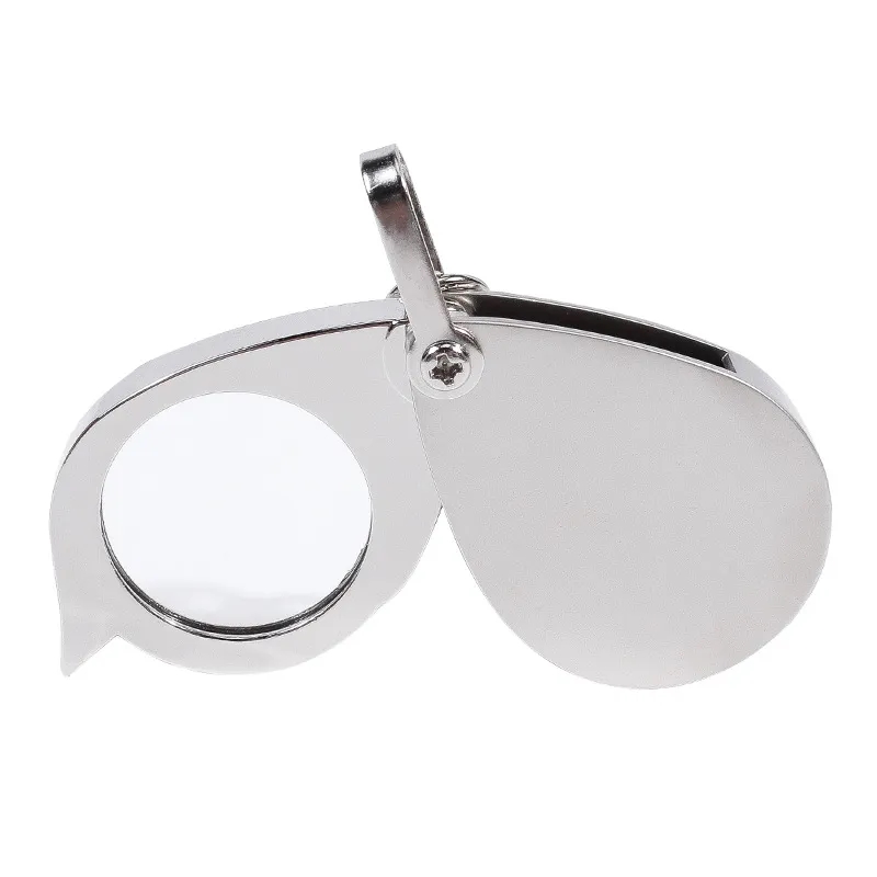 Zinc Alloy 10x Folding Pocket Magnifier with Keychain
