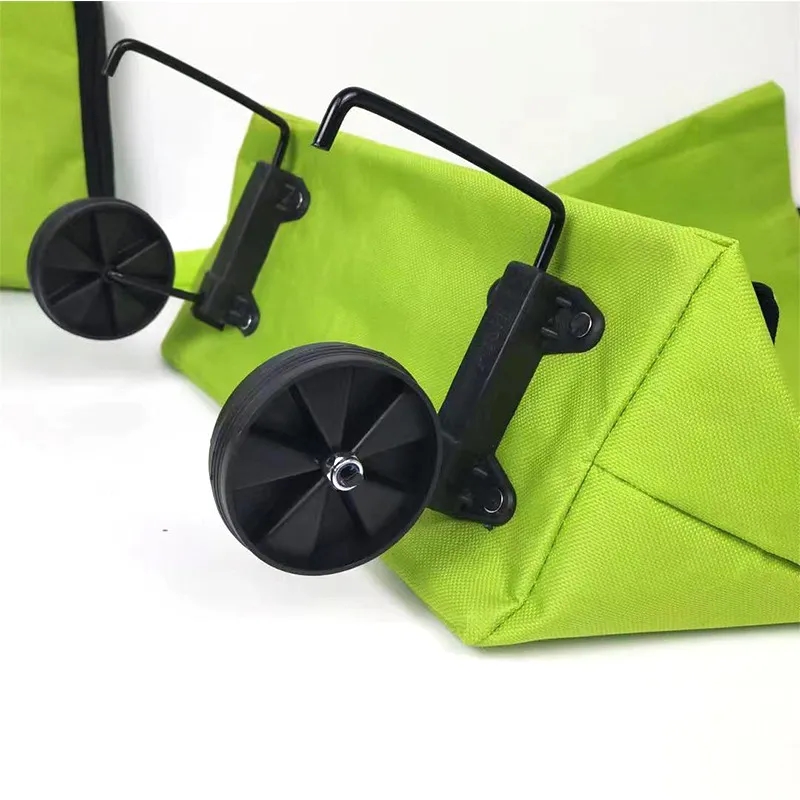 Foldable Shopping Trolley Cart with Retractable Pull Rod
