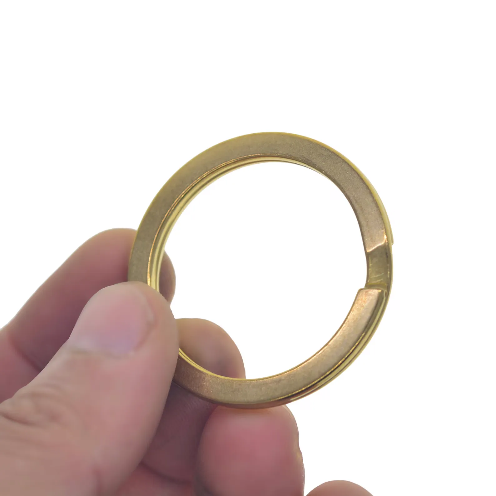 38mm Brass Round Flat Split Keyring for DIY Keychain Making