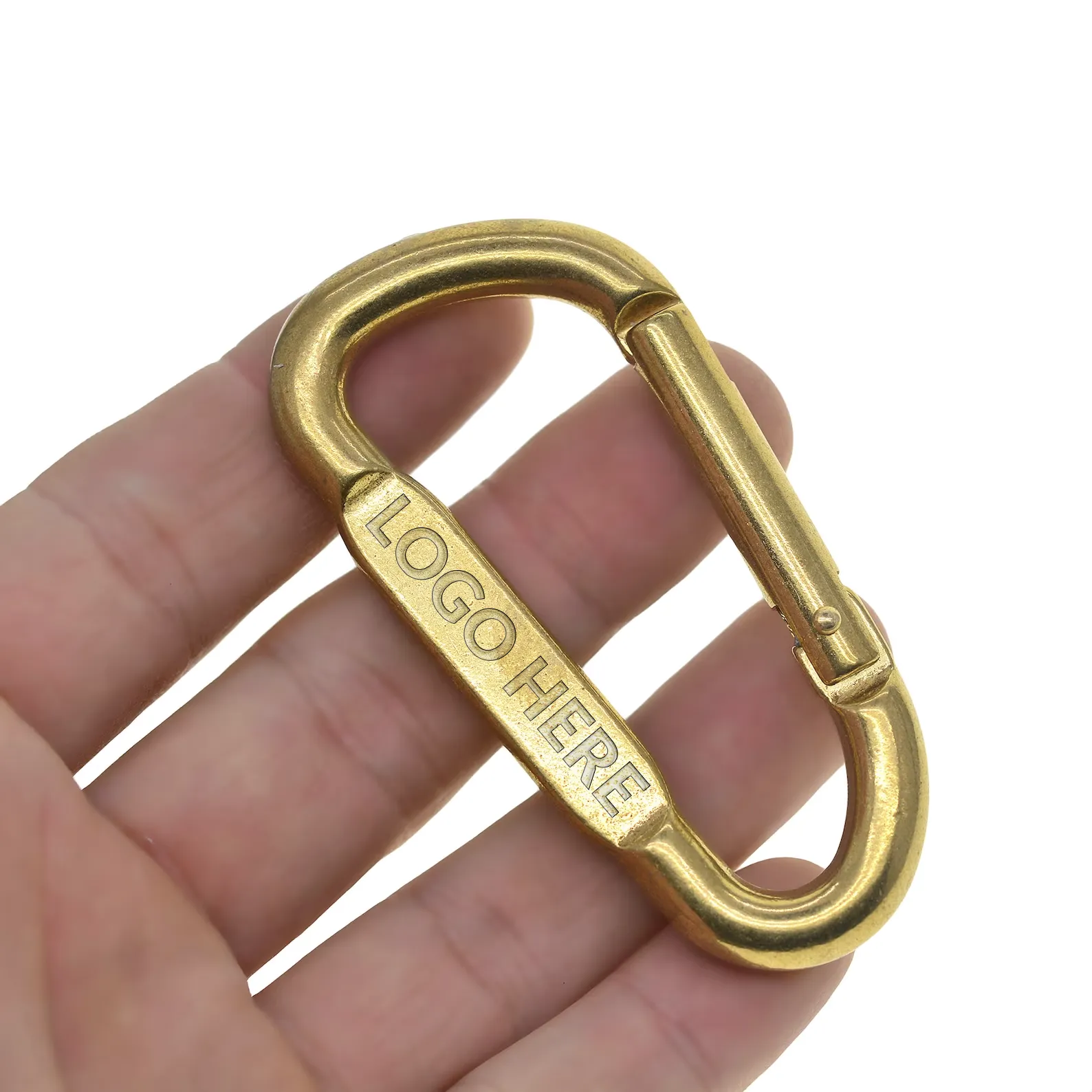 2.8" Solid Brass Oval Spring Snap Carabiner Keychain Hook