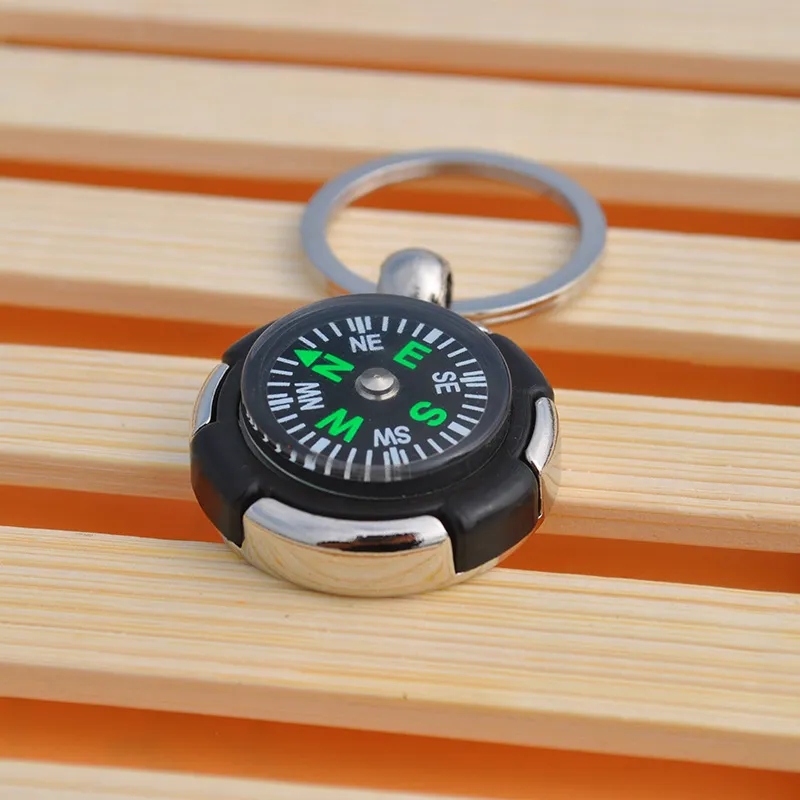 Round Tire Compass Keychain