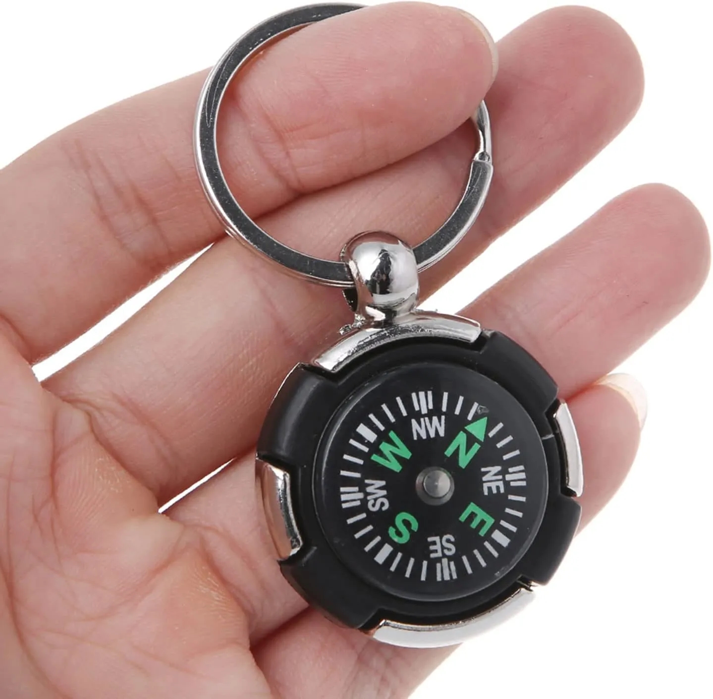 Round Tire Compass Keychain