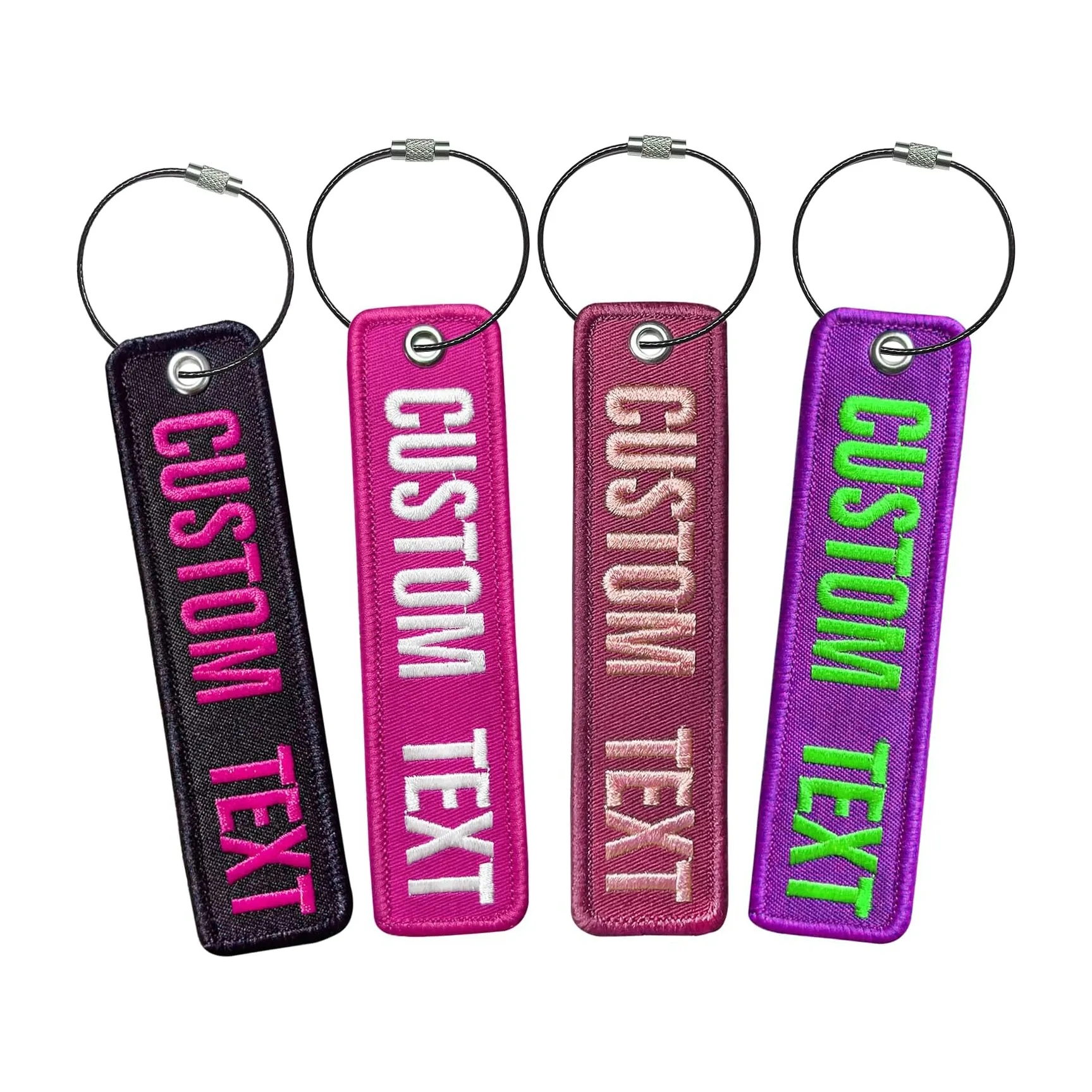 Embroidered Personalized Luggage Tag w/ Stainless Steel Loop