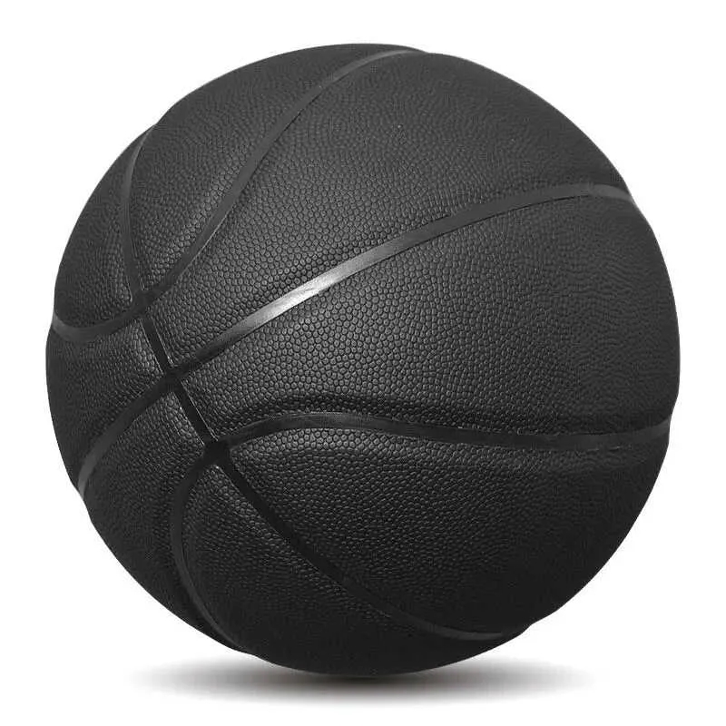 Custom Non-Slip Durable Size 7 Black PU Leather Basketball