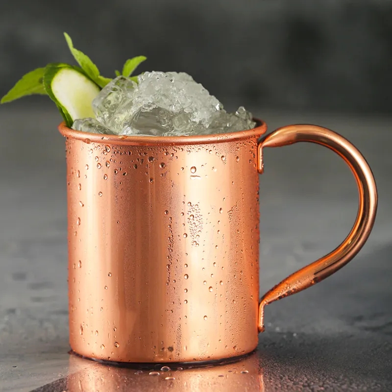 410ml Copper-Plated Stainless Steel Mug w/ Ergonomic Handle