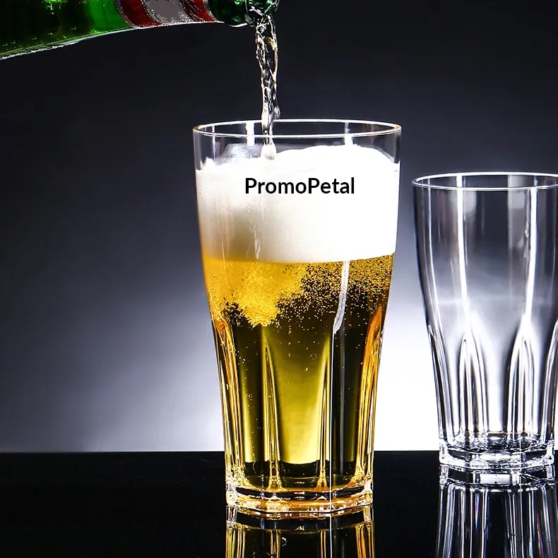 12oz Iced Drinks Acrylic Beer Glass, Plastic Octagonal Cup