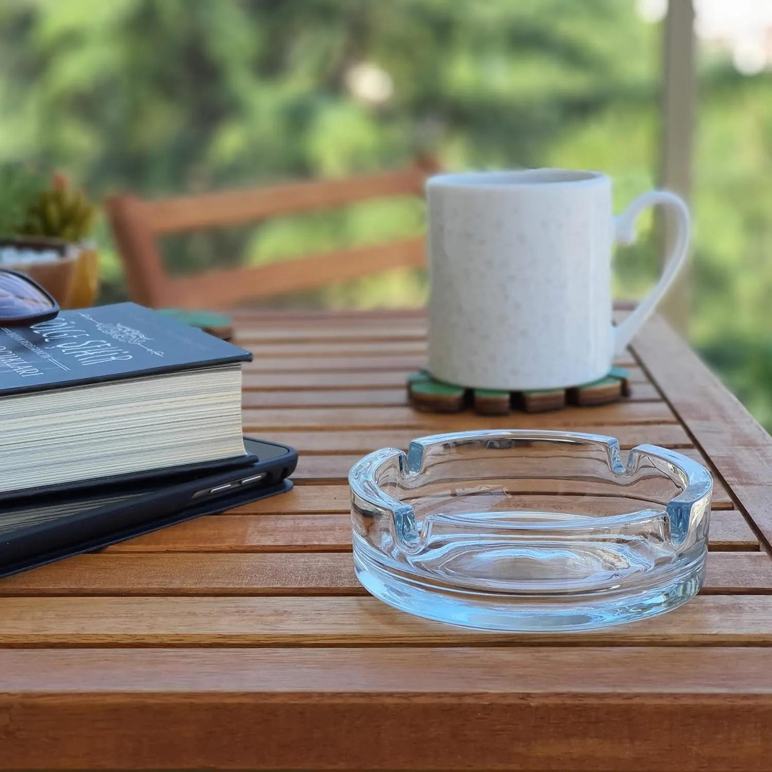Portable Decorative Round Modern Glass Ashtray
