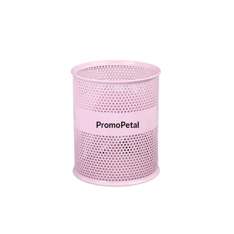 Metal Hollowed Desk Organizer Multifunction Round Pen Holder