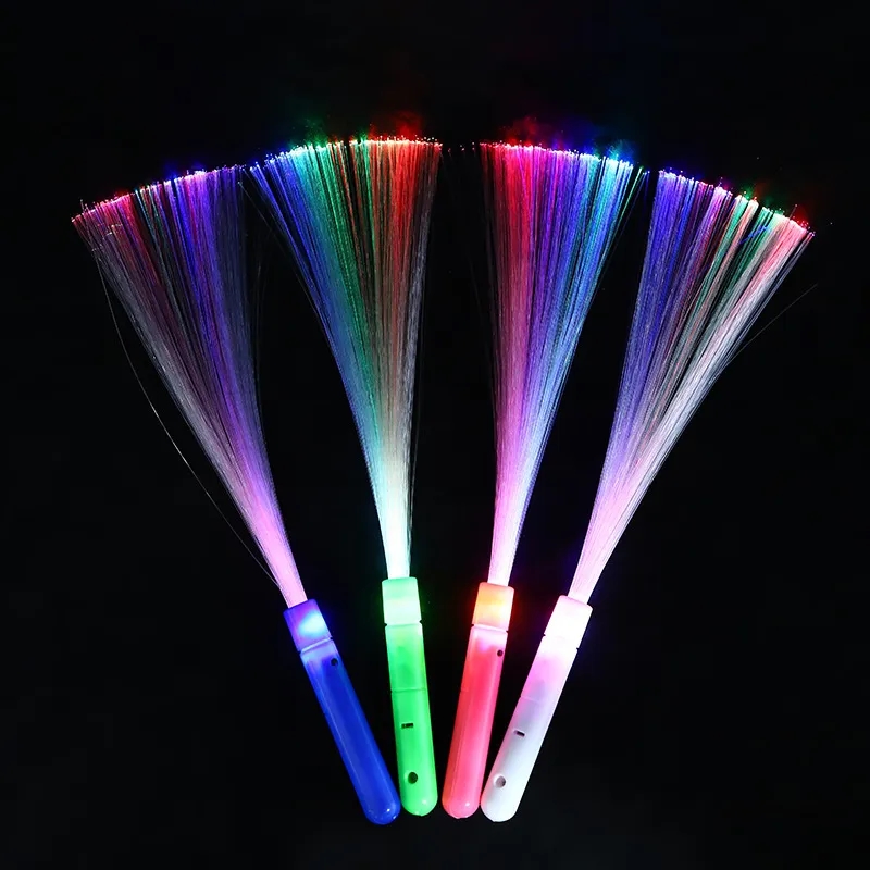 Multicolor LED Fiber Optic Glow Stick with 3 Modes